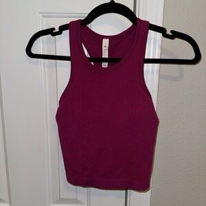 LULULEMON ebb to street cropped racerback tank top size 4